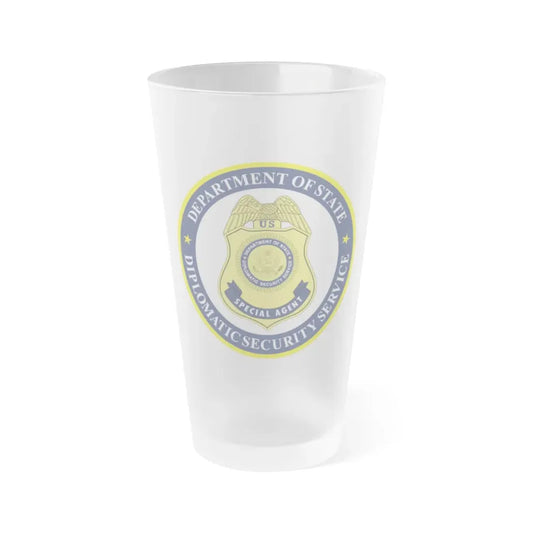 Seal of the United States Diplomatic Security Service - Frosted Pint Glass 16oz 16oz Frosted - Go Mug Yourself