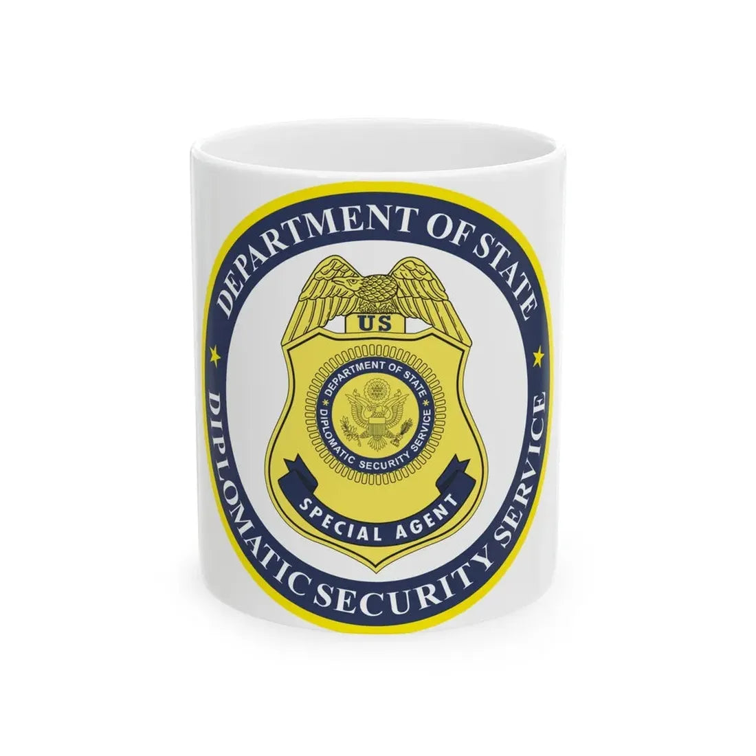 Seal of the United States Diplomatic Security Service - White Coffee Mug 11oz - Go Mug Yourself