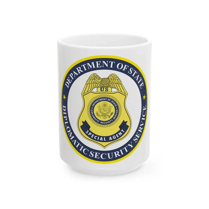 Seal of the United States Diplomatic Security Service - White Coffee Mug 15oz - Go Mug Yourself