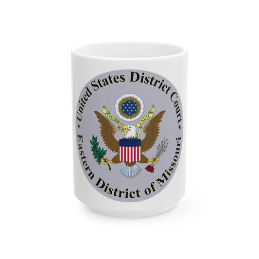 Seal of the United States District Court for the Eastern District of Missouri - White Coffee Mug-15oz-Go Mug Yourself