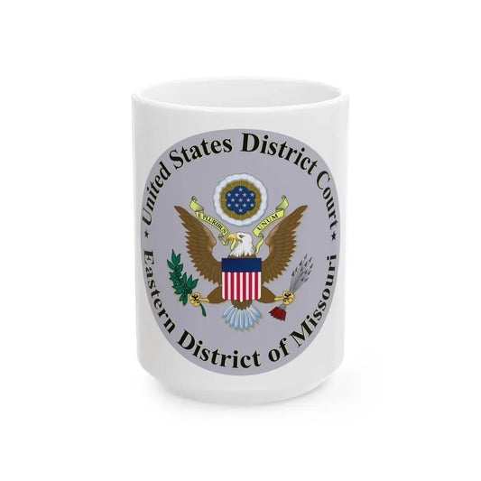Seal of the United States District Court for the Eastern District of Missouri - White Coffee Mug 15oz - Go Mug Yourself