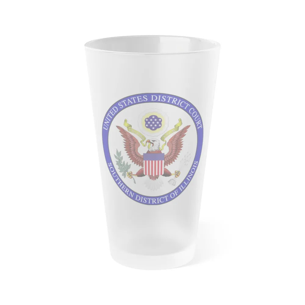 Seal of the United States District Court for the Southern District of Illinois - Frosted Pint Glass 16oz-16oz-Frosted-Go Mug Yourself