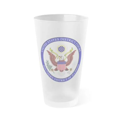 Seal of the United States District Court for the Southern District of Illinois - Frosted Pint Glass 16oz 16oz Frosted - Go Mug Yourself