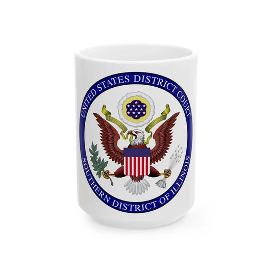 Seal of the United States District Court for the Southern District of Illinois - White Coffee Mug 15oz - Go Mug Yourself