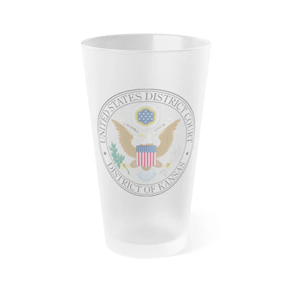 Seal of the United States District Court for the the District of Kansas - Frosted Pint Glass 16oz-16oz-Frosted-Go Mug Yourself