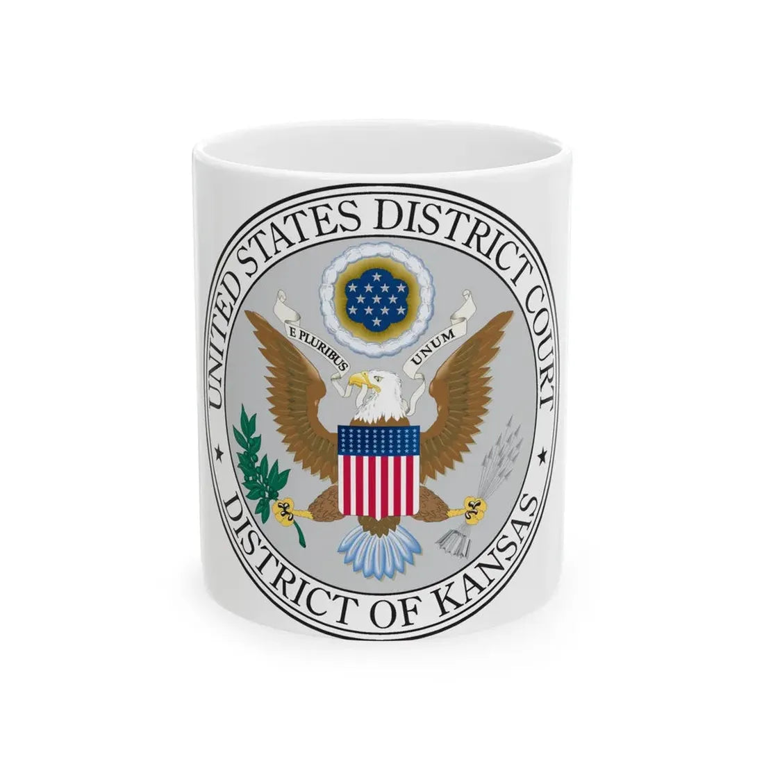 Seal of the United States District Court for the the District of Kansas - White Coffee Mug 11oz - Go Mug Yourself