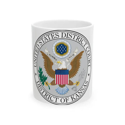 Seal of the United States District Court for the the District of Kansas - White Coffee Mug 11oz - Go Mug Yourself