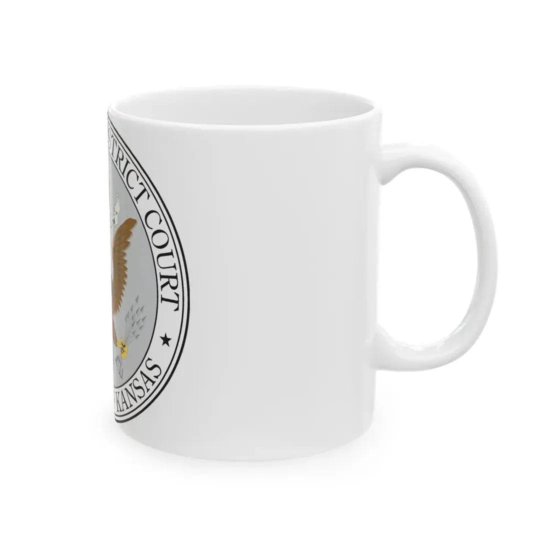 Seal of the United States District Court for the the District of Kansas - White Coffee Mug - Go Mug Yourself