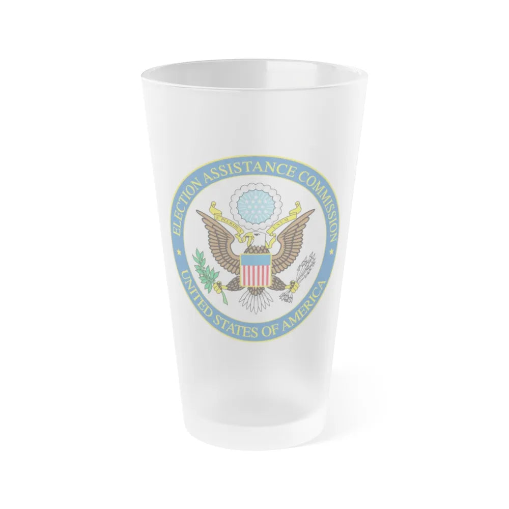 Seal of the United States Election Assistance Commission - Frosted Pint Glass 16oz-16oz-Frosted-Go Mug Yourself