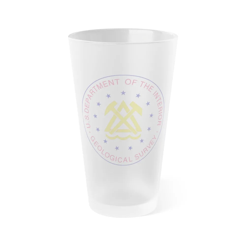 Seal of the United States Geological Survey - Frosted Pint Glass 16oz-16oz-Frosted-Go Mug Yourself