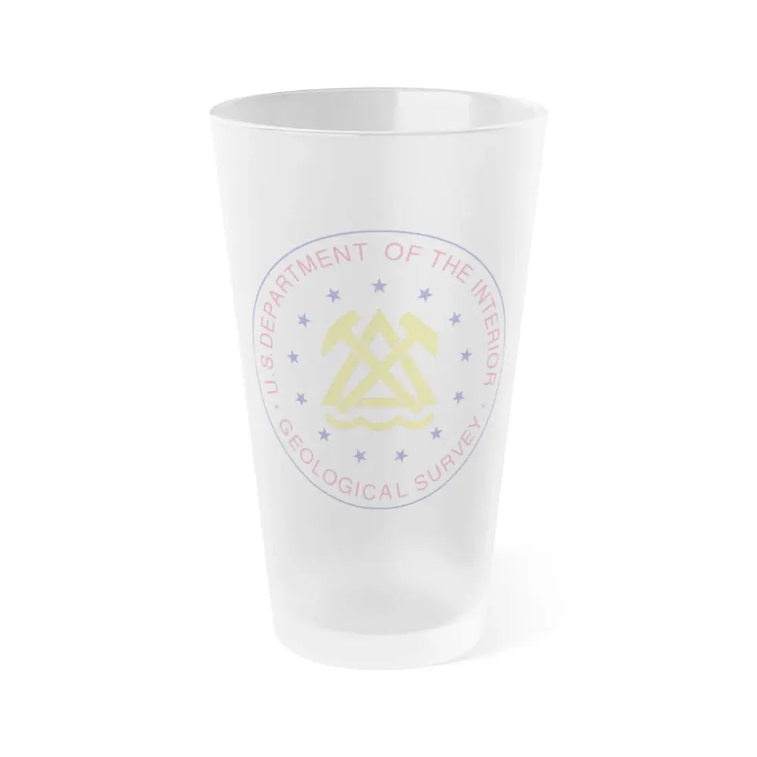 Seal of the United States Geological Survey - Frosted Pint Glass 16oz 16oz Frosted - Go Mug Yourself