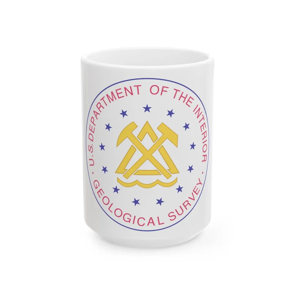 Seal of the United States Geological Survey - White Coffee Mug-15oz-Go Mug Yourself