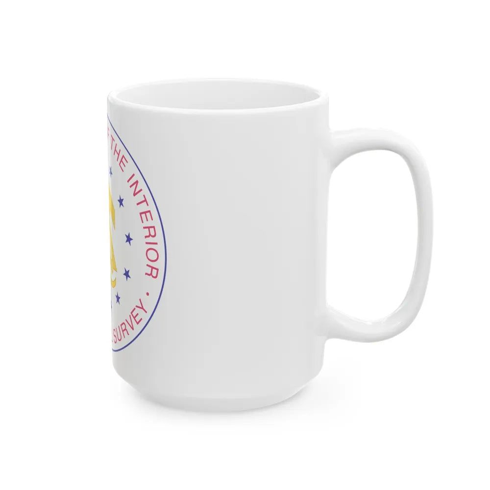 Seal of the United States Geological Survey - White Coffee Mug-Go Mug Yourself