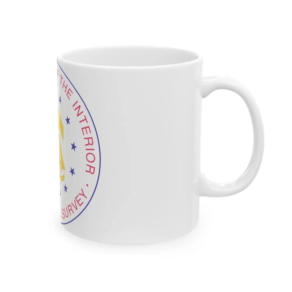 Seal of the United States Geological Survey - White Coffee Mug-Go Mug Yourself