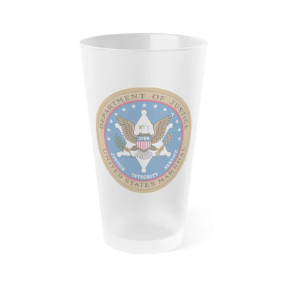 Seal of the United States Marshals Service - Frosted Pint Glass 16oz-16oz-Frosted-Go Mug Yourself