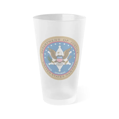 Seal of the United States Marshals Service - Frosted Pint Glass 16oz 16oz Frosted - Go Mug Yourself