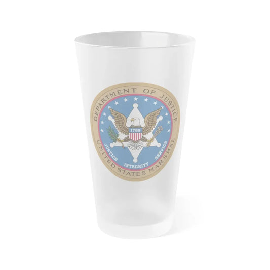 Seal of the United States Marshals Service - Frosted Pint Glass 16oz 16oz Frosted - Go Mug Yourself