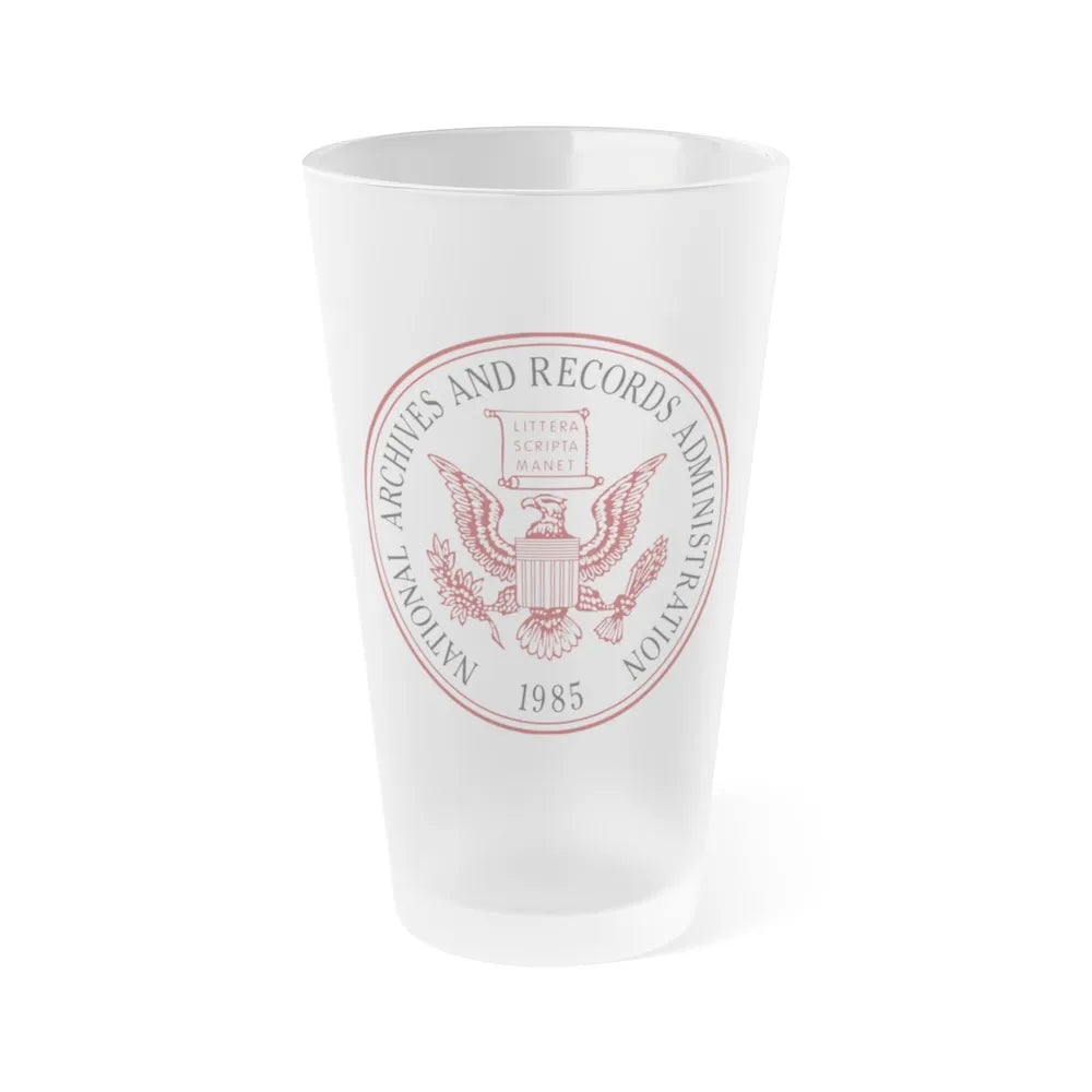 Seal of the United States National Archives and Records Administration - Frosted Pint Glass 16oz-16oz-Frosted-Go Mug Yourself