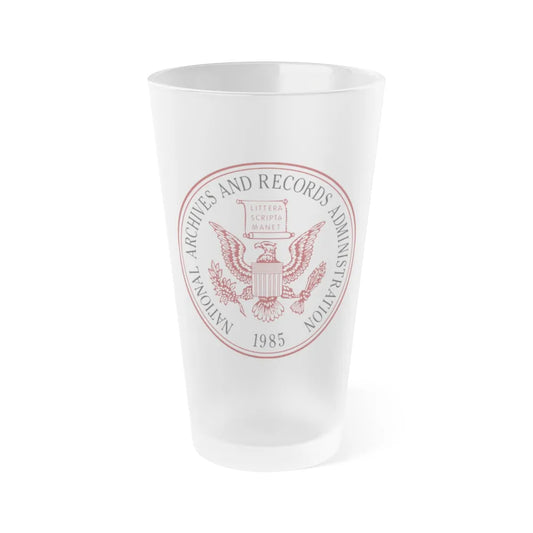 Seal of the United States National Archives and Records Administration - Frosted Pint Glass 16oz-16oz-Frosted-Go Mug Yourself