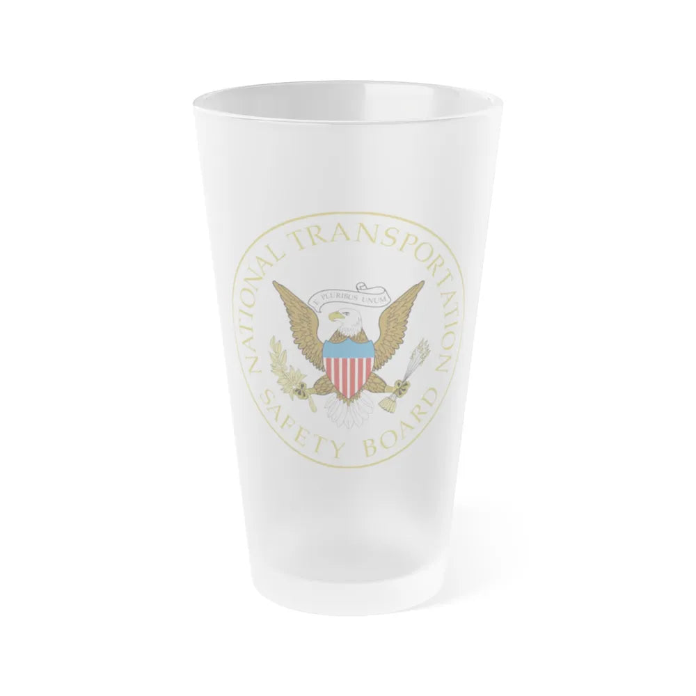 Seal of the United States National Transportation Safety Board - Frosted Pint Glass 16oz-16oz-Frosted-Go Mug Yourself