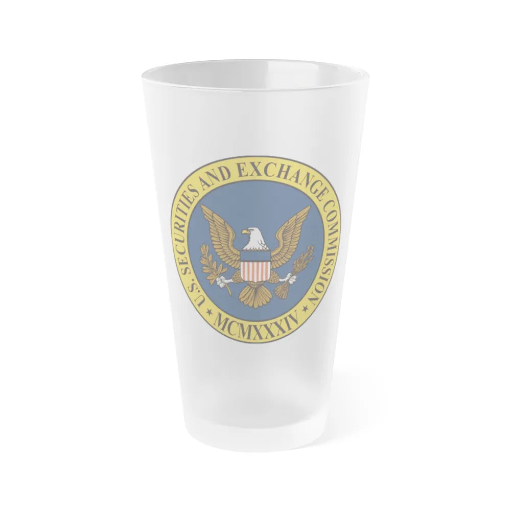 Seal of the United States Securities and Exchange Commission - Frosted Pint Glass 16oz-16oz-Frosted-Go Mug Yourself