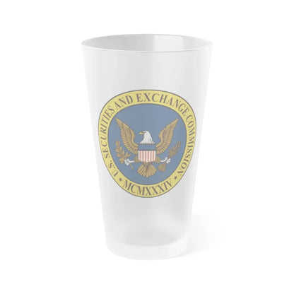 Seal of the United States Securities and Exchange Commission - Frosted Pint Glass 16oz 16oz Frosted - Go Mug Yourself