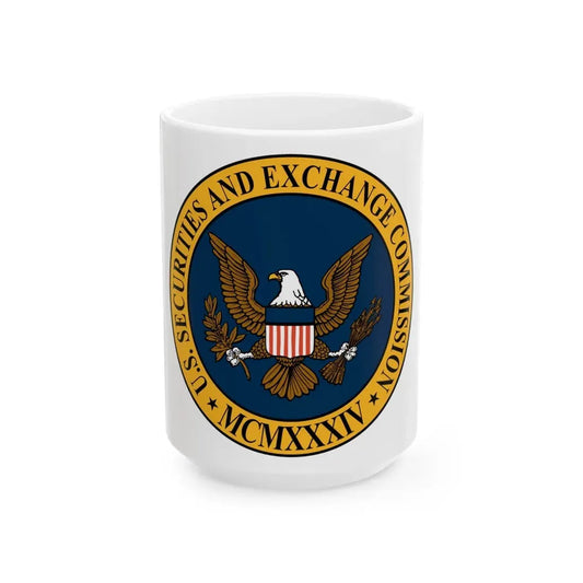 Seal of the United States Securities and Exchange Commission - White Coffee Mug 15oz - Go Mug Yourself