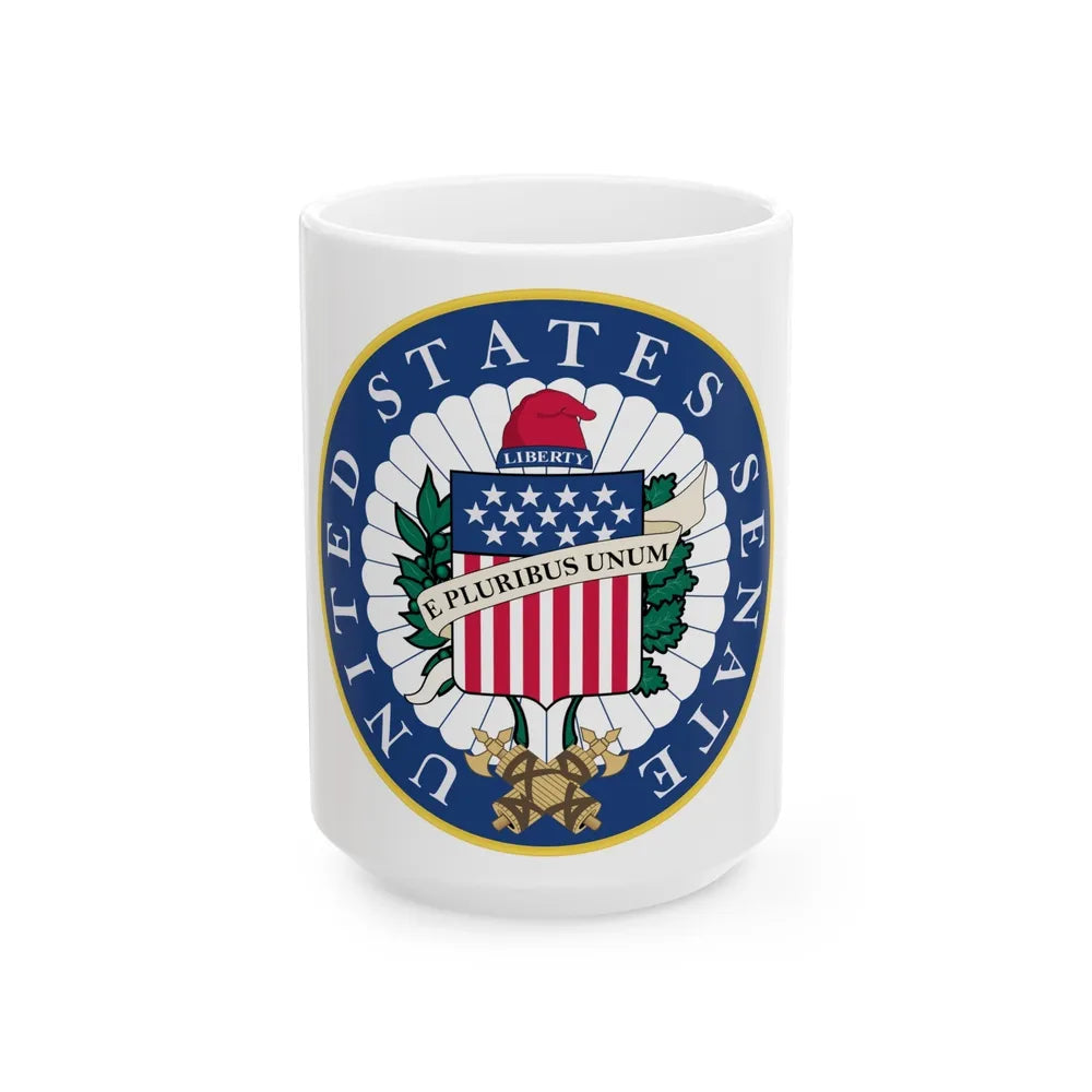 Seal of the United States Senate - White Coffee Mug-15oz-Go Mug Yourself