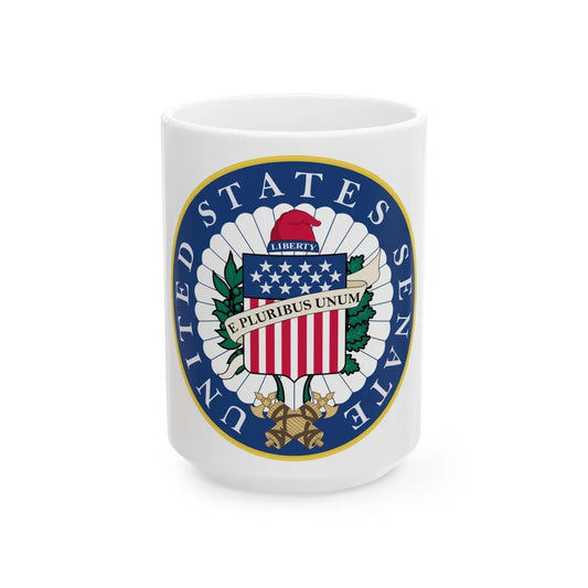 Seal of the United States Senate - White Coffee Mug-15oz-Go Mug Yourself