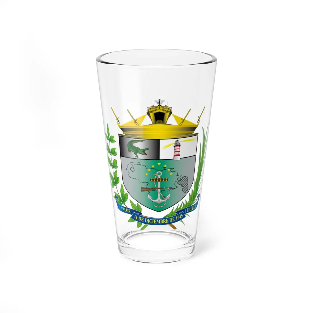 Seal of the Venezuelan Bolivarian Marine Corps (Venezuela) (Coat of Arms) Pint Glass 16oz 16oz - Go Mug Yourself