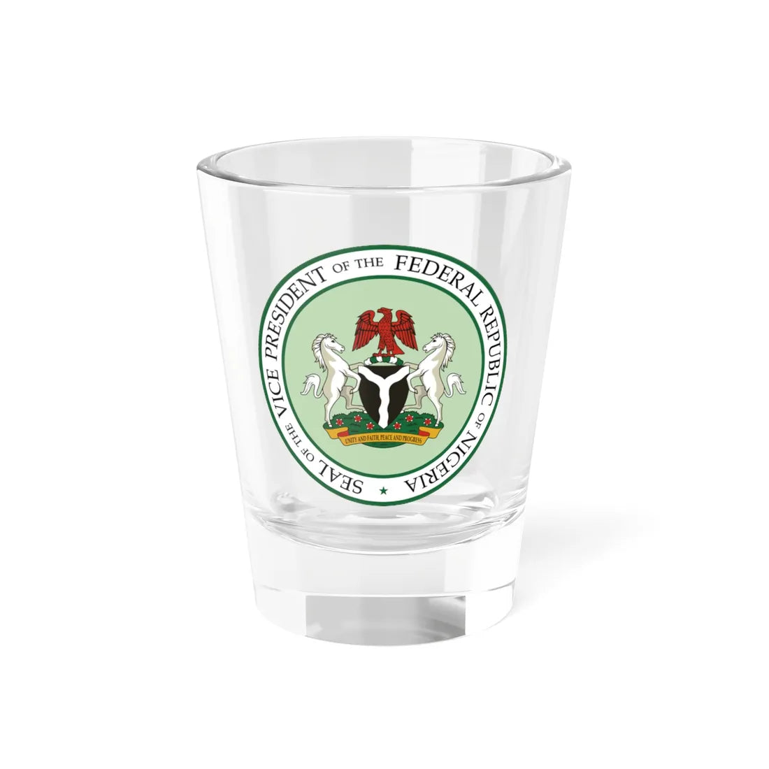 Seal of the Vice President of Nigeria (Niger) (Coat of Arms) Shot Glass 1.5oz 1.5oz - Go Mug Yourself