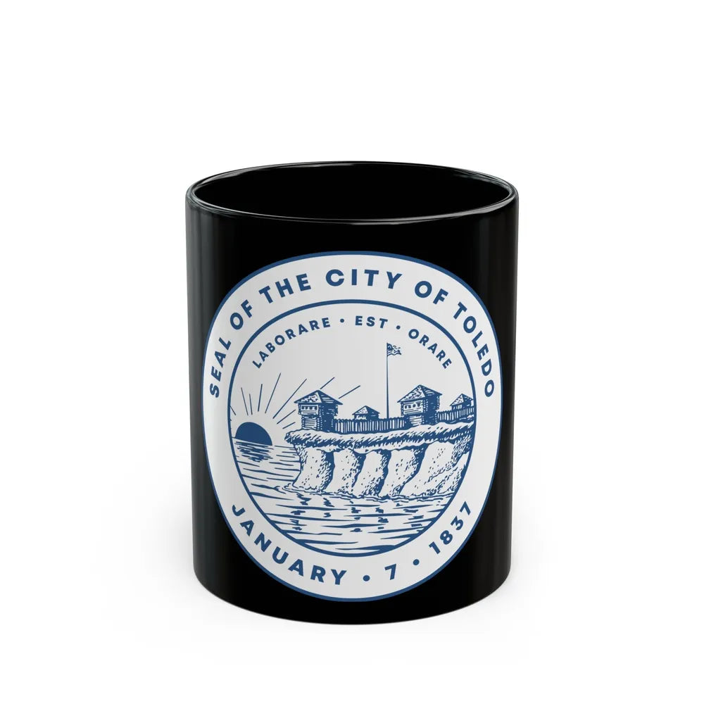 Seal of Toledo Ohio - Black Coffee Mug-11oz-Go Mug Yourself