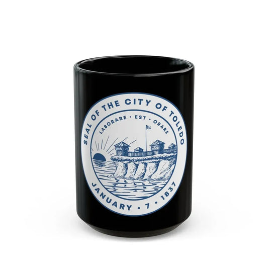 Seal of Toledo Ohio - Black Coffee Mug 15oz - Go Mug Yourself