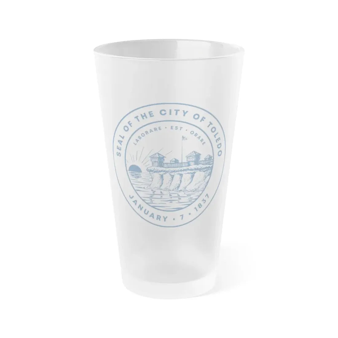Seal of Toledo Ohio - Frosted Pint Glass 16oz 16oz Frosted - Go Mug Yourself