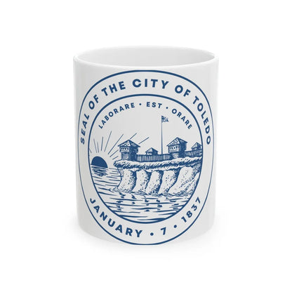 Seal of Toledo Ohio - White Coffee Mug-11oz-Go Mug Yourself