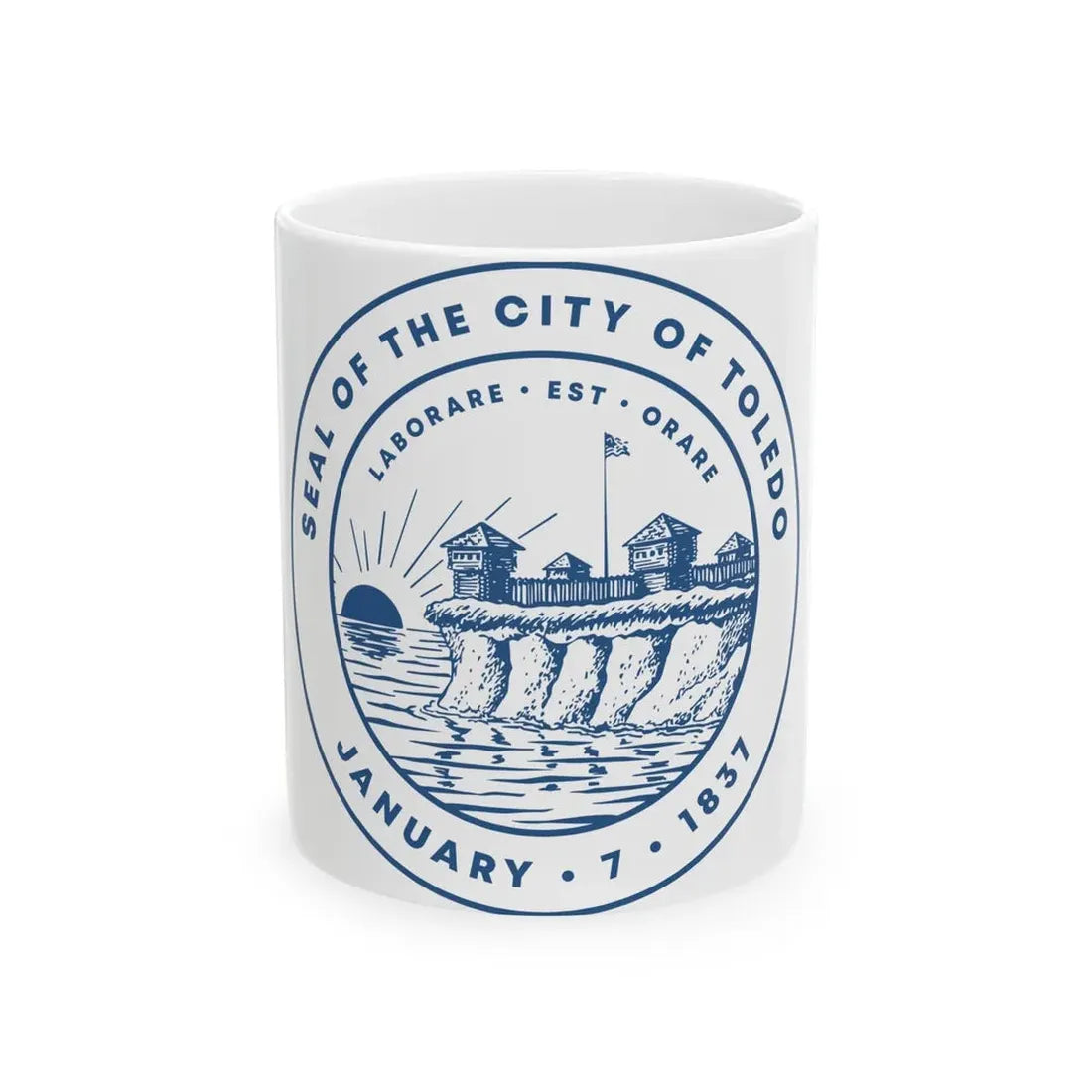 Seal of Toledo Ohio - White Coffee Mug 11oz - Go Mug Yourself