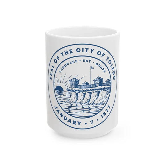 Seal of Toledo Ohio - White Coffee Mug-15oz-Go Mug Yourself