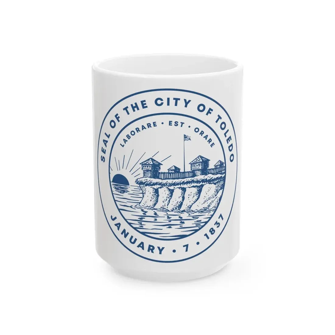 Seal of Toledo Ohio - White Coffee Mug 15oz - Go Mug Yourself