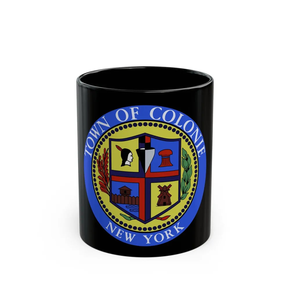 Seal of town of Colonie - Black Coffee Mug-11oz-Go Mug Yourself