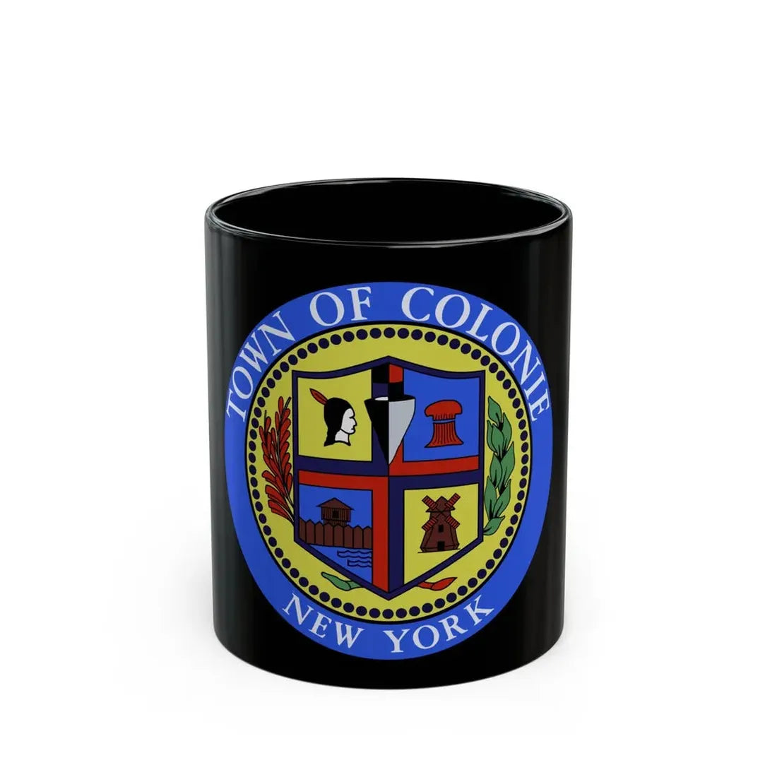 Seal of town of Colonie - Black Coffee Mug 11oz - Go Mug Yourself