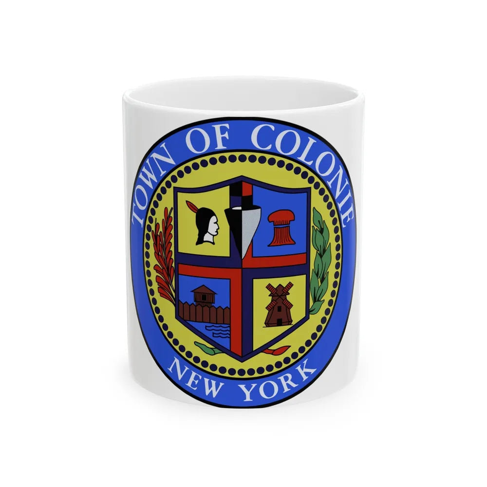 Seal of town of Colonie - White Coffee Mug-11oz-Go Mug Yourself