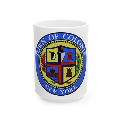 Seal of town of Colonie - White Coffee Mug 15oz - Go Mug Yourself