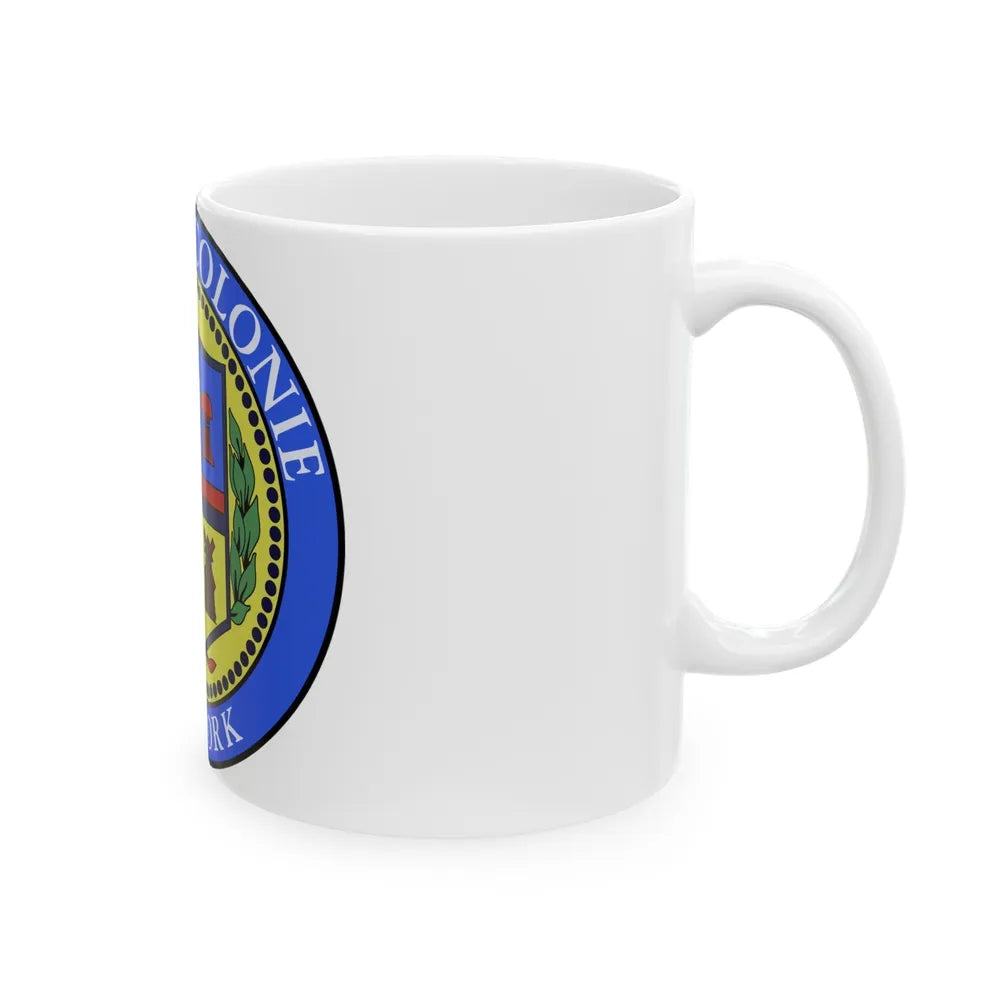 Seal of town of Colonie - White Coffee Mug-Go Mug Yourself