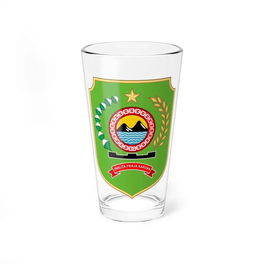 Seal of Trenggalek Regency (Indonesia) (Coat of Arms) Pint Glass 16oz 16oz - Go Mug Yourself