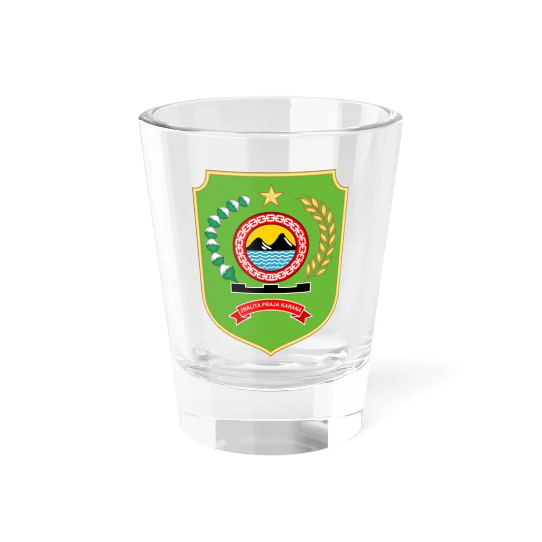 Seal of Trenggalek Regency (Indonesia) (Coat of Arms) Shot Glass 1.5oz 1.5oz - Go Mug Yourself