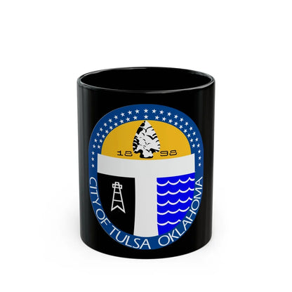 Seal of Tulsa Oklahoma - Black Coffee Mug-11oz-Go Mug Yourself