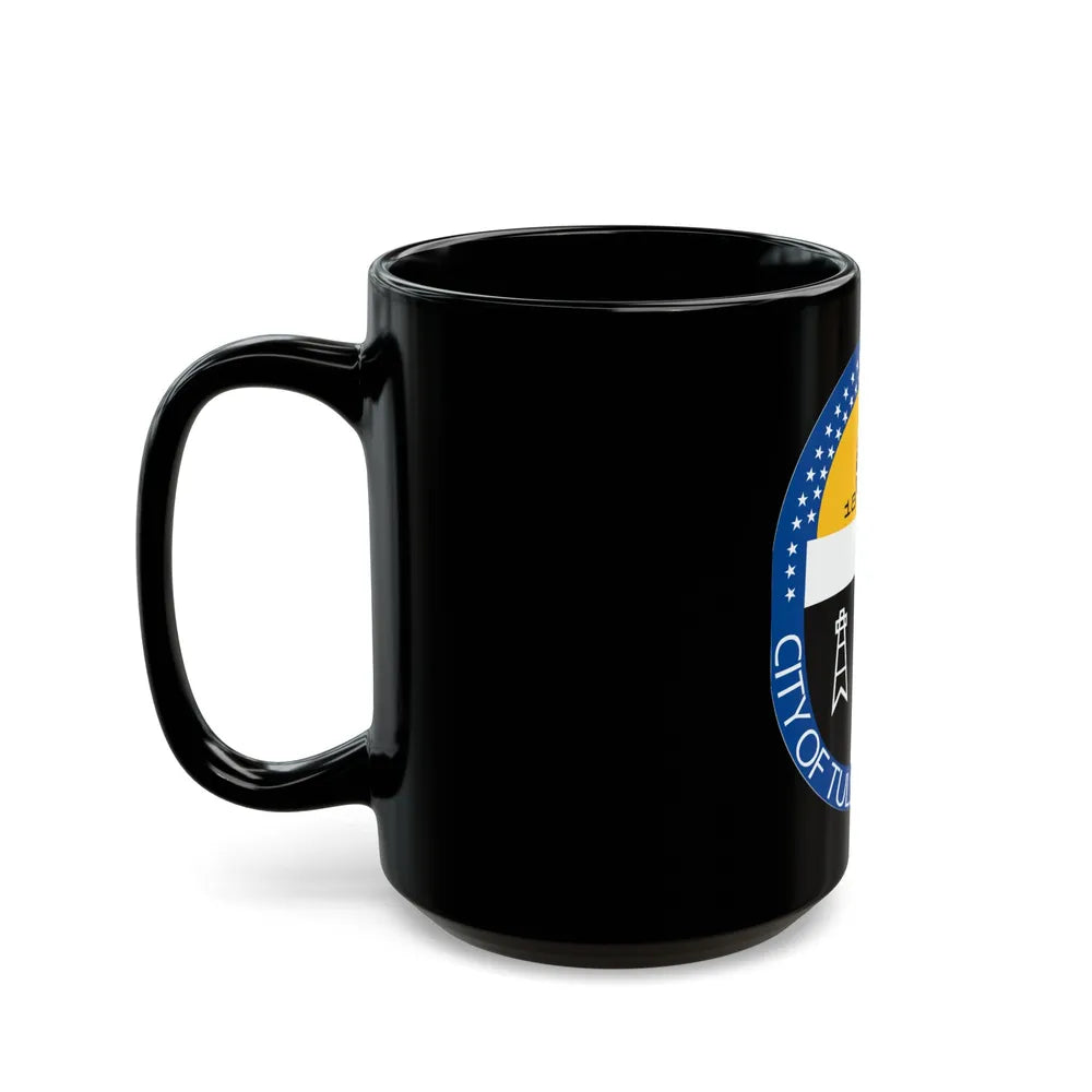 Seal of Tulsa Oklahoma - Black Coffee Mug-Go Mug Yourself