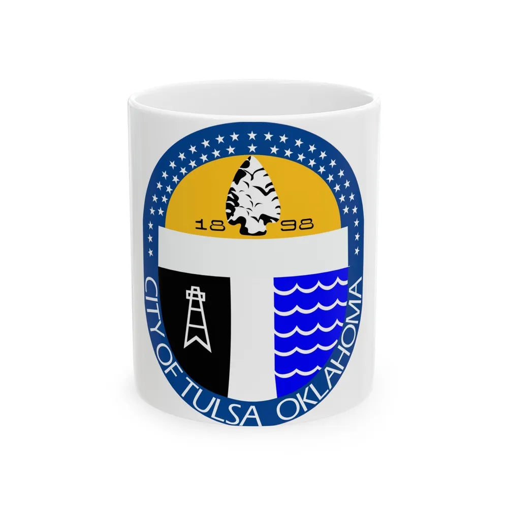 Seal of Tulsa Oklahoma - White Coffee Mug-11oz-Go Mug Yourself