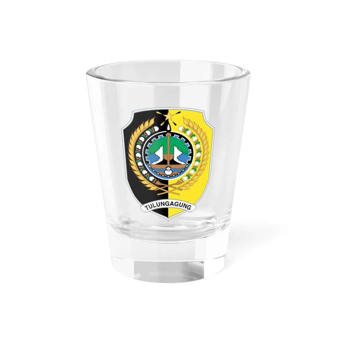 Seal of Tulungagung Regency (Indonesia) (Coat of Arms) Shot Glass 1.5oz 1.5oz - Go Mug Yourself