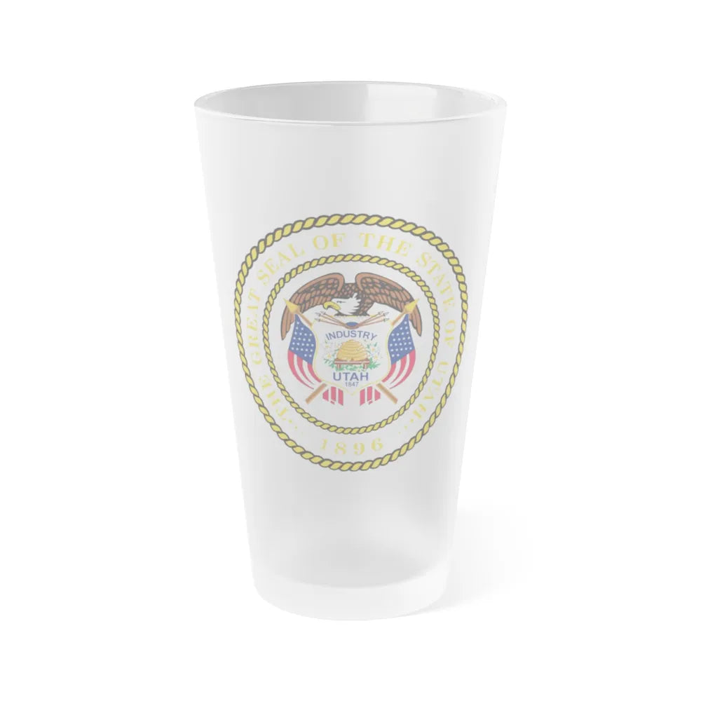 Seal of Utah - Frosted Pint Glass 16oz-16oz-Frosted-Go Mug Yourself